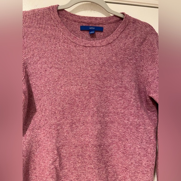 APT.9 Women’s Ribbed Knit Sweater – Size Medium – Pink Heather - Picture 3 of 8